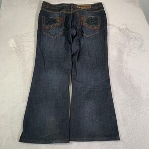 Y2K Angelino Jeans Mens 40x31 (Tag 40x34) Blue Dark Wash Baggy Embroidered